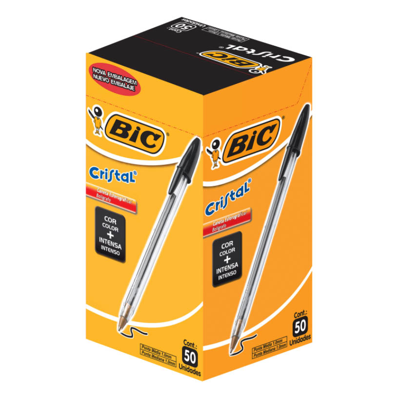 CANETA ESFER  PT CRISTAL BIC 1X50U