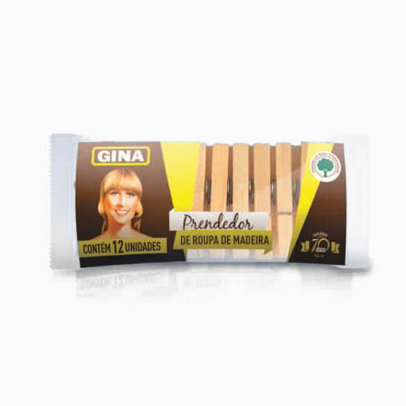 PRENDEDOR DE ROUPA MADEIRA GINA 50X12UN