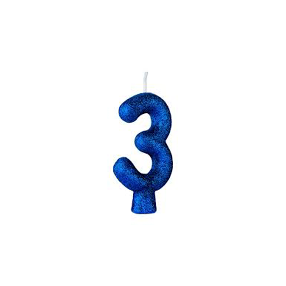 VELA REG ANIV N 3 AZUL 1X10UN