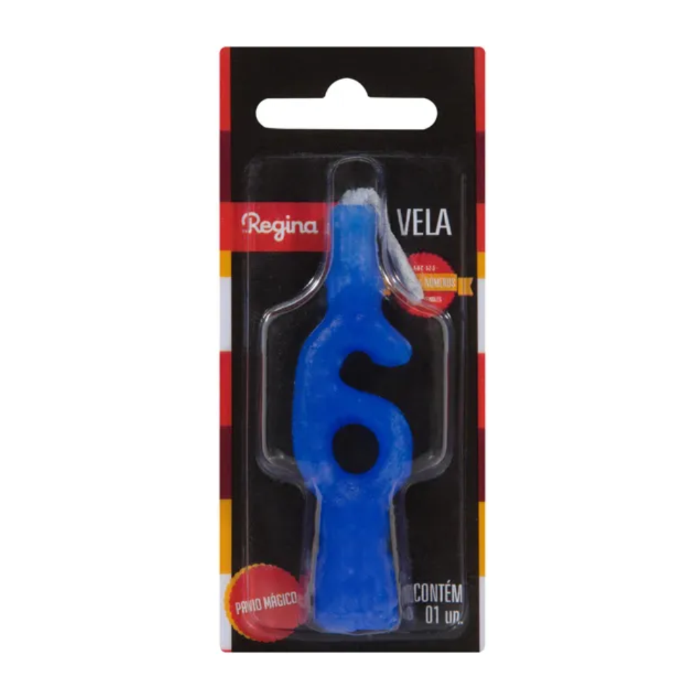 VELA REG ANIV N 6 AZUL 1X10UN