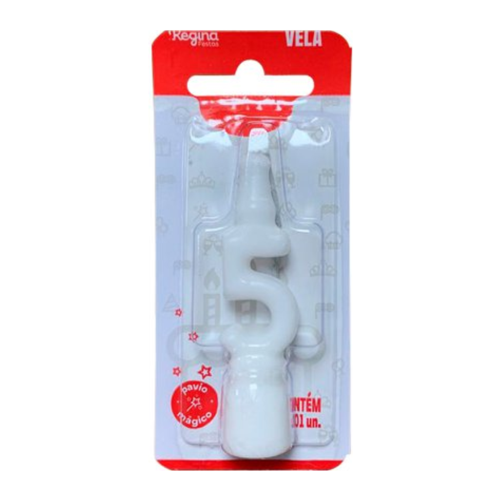 VELA REG ANIV N 5 BRANCA 1X10U