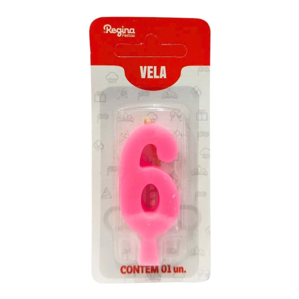 VELA REG ANIV N 6 ROSA 1X10UN