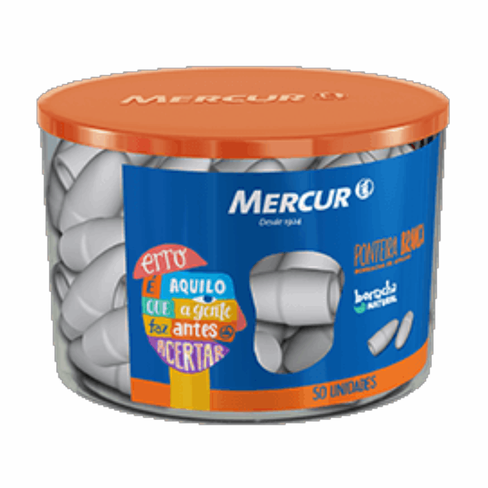 BORRACHA PONTEIRA BRANCA MERCUR  1X50UN 