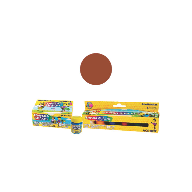 TINTA GUACHE 15ML MARROM ACRILEX 1X12UN