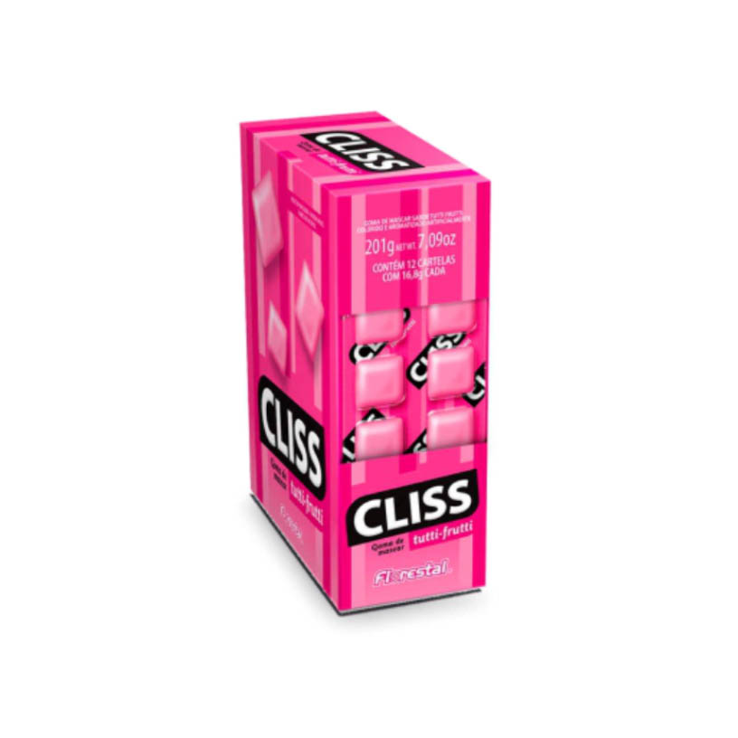 CHICLE CLISS CART T FRUTI FLORES 1X12UN 