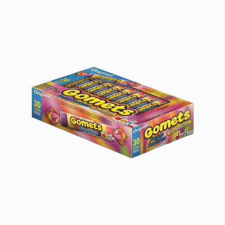 GOMA TUBO FRUTAS SORT DORI  30X32G 
