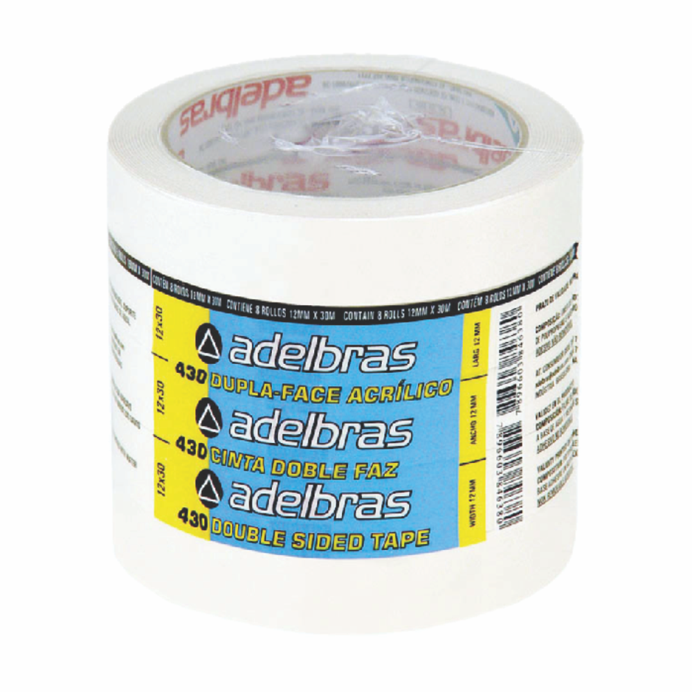 FITA D FACE 12MMX30M ADELBRAS 1X6RL