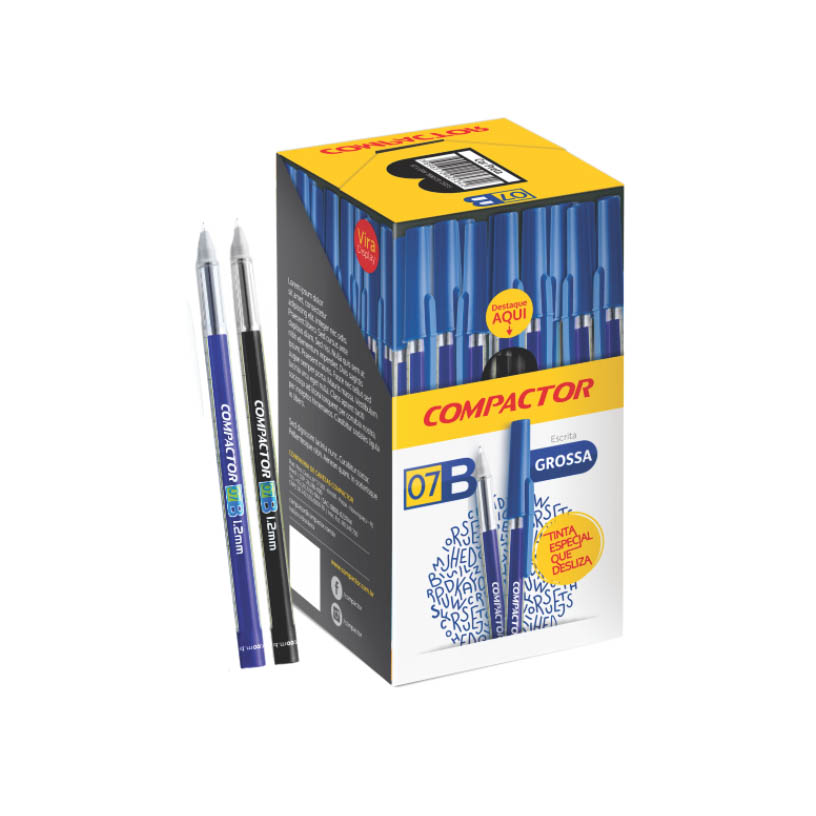 CANETA ESFER  PT 07 B 1 2MM  COMP 1X50UN