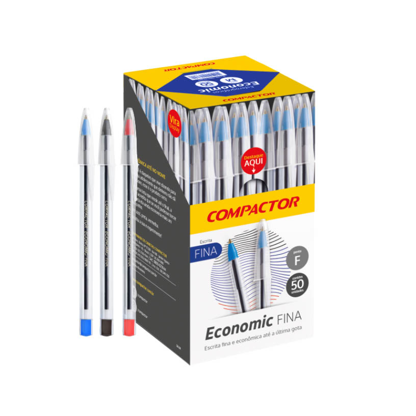 CANETA ESFER  ECONOM  PRETA COMP 1X50UN