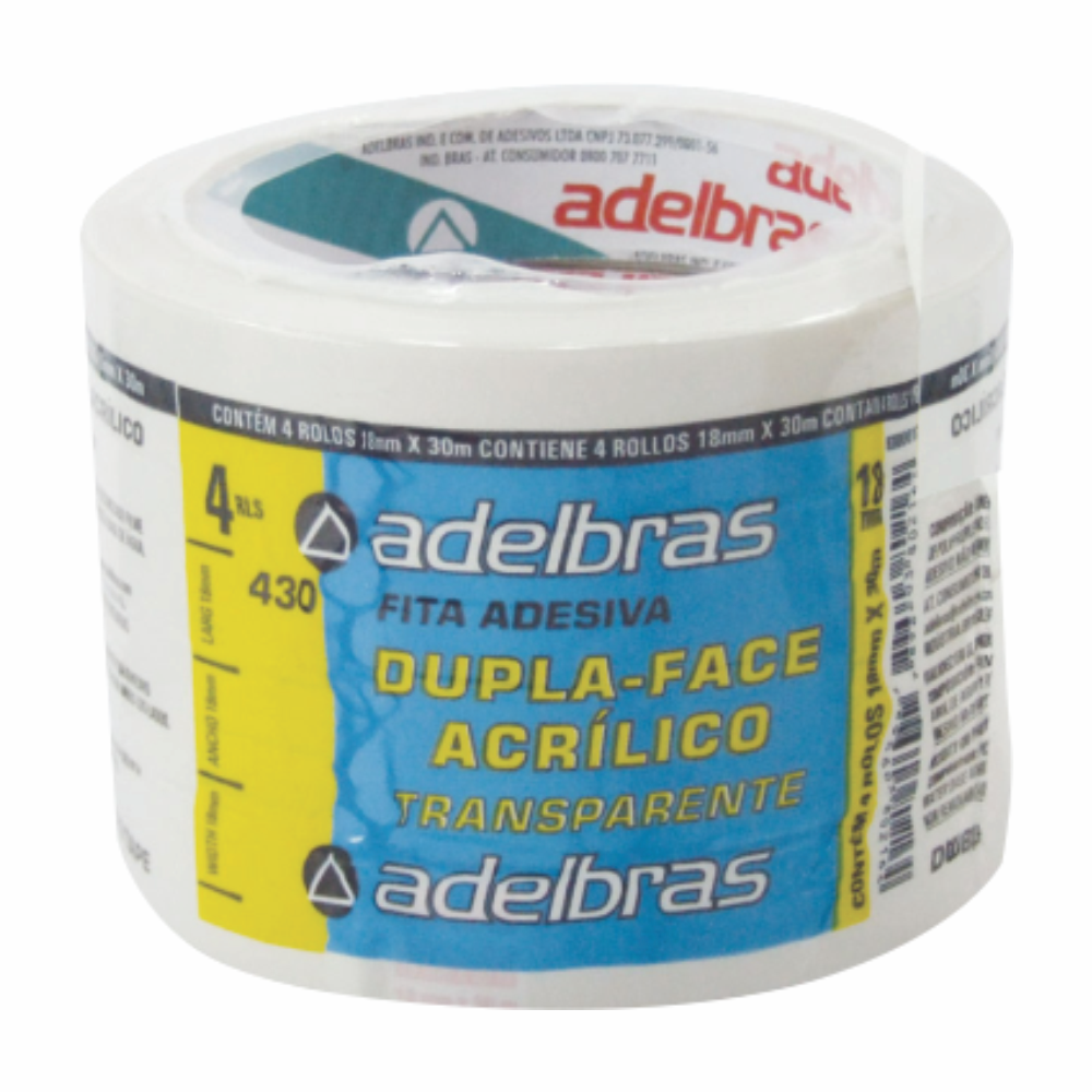 FITA D FACE 18MMX30M ADELBRAS 1X4RL 