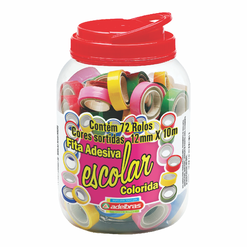DUREX ADELBRAS COLOR 12MMX10M POTE 72UN