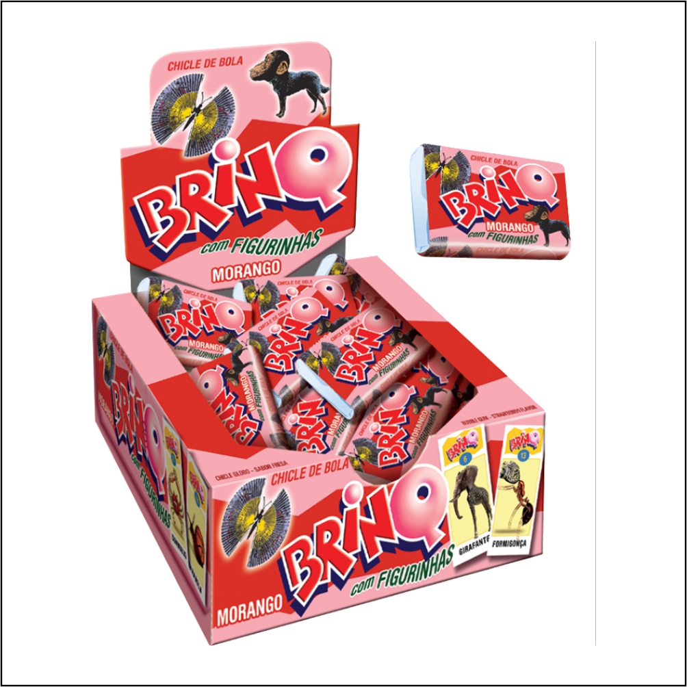 CHICLE BOLA BRINQ FIGU MORANGO TOF1X350G