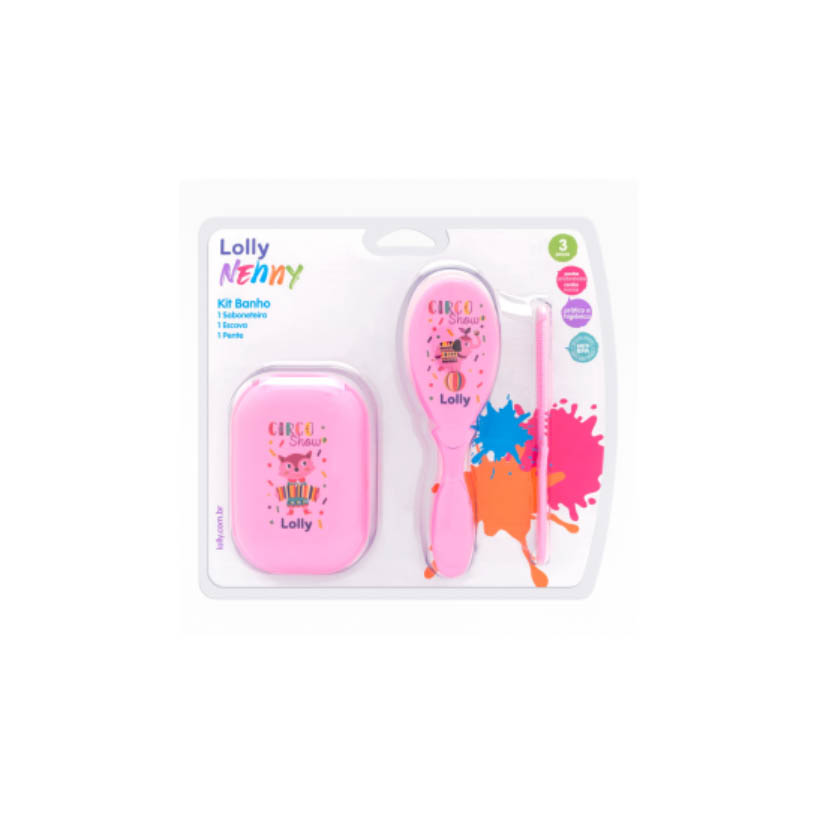 KIT LOLLY BANHO PLUS TIP ROSA BL  1X3UN 