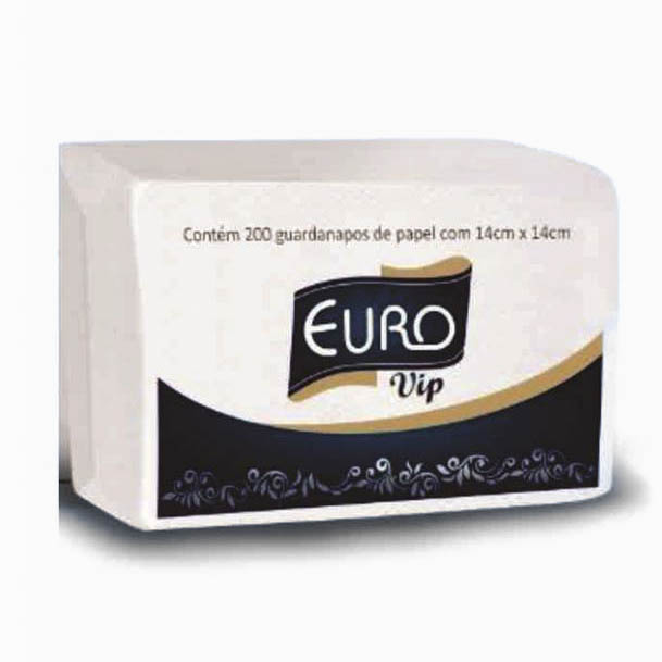 GUARDANAPO EURO VIP 14X14 C 200F 1X10UN 