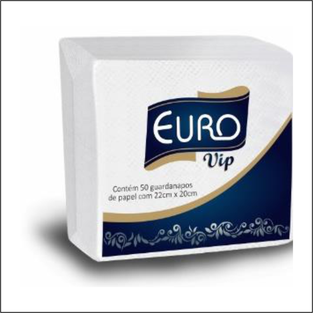 GUARDANAPO EURO VIP 22X20 C 50F  1X42UN 