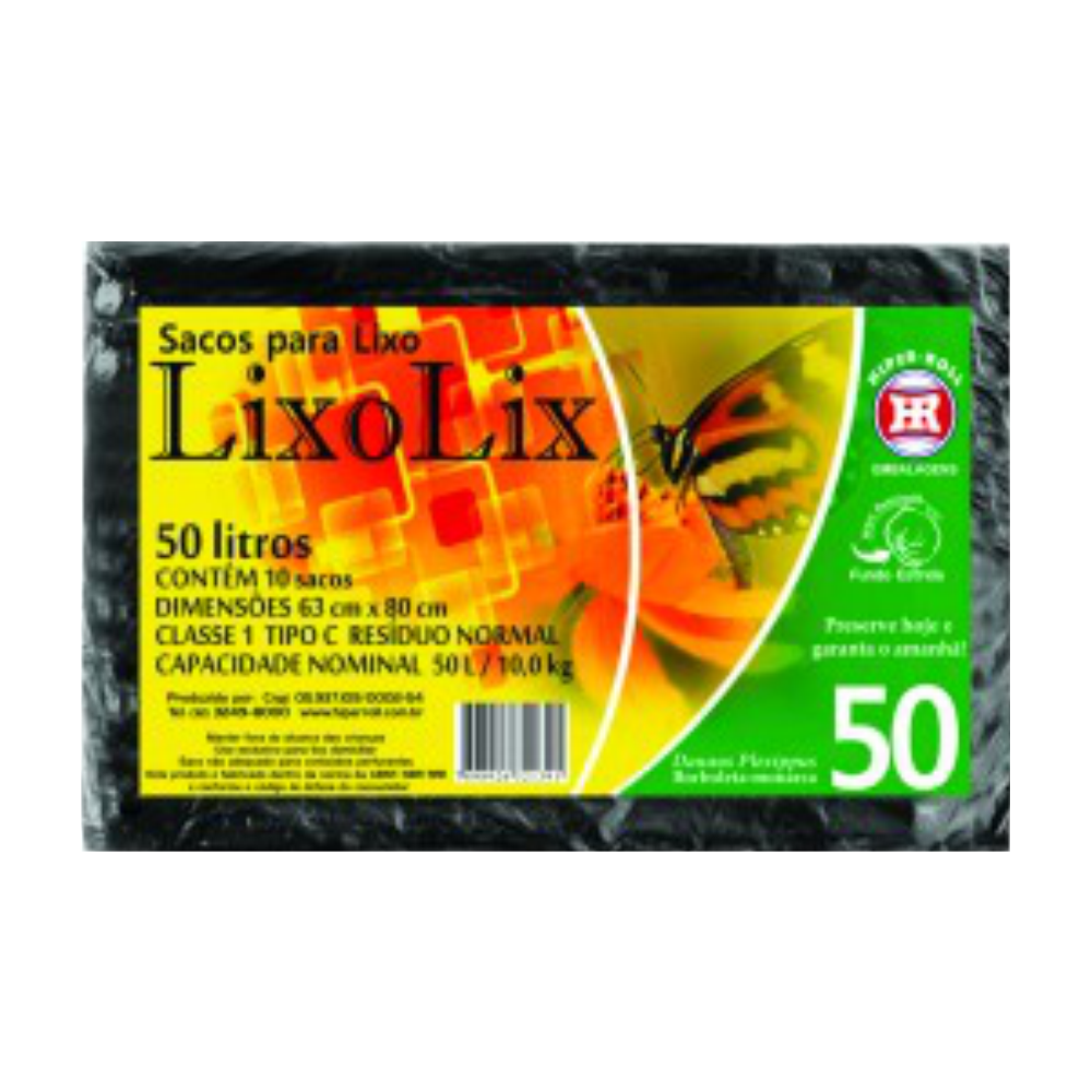 SACO P LIXO 50 LT PRETO LIXO LIX 1X10UN 