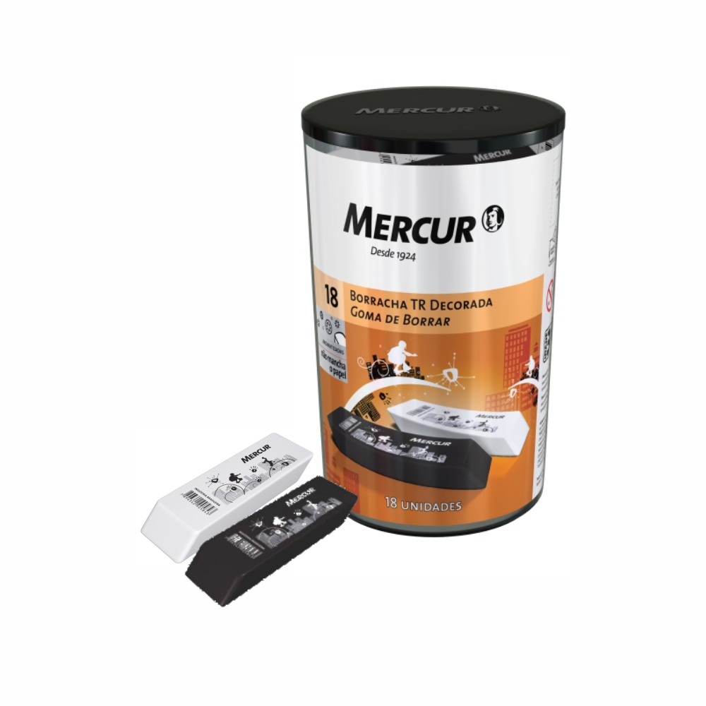 BORRACHA TR DECOR PT BR POTE MERCUR 18U 