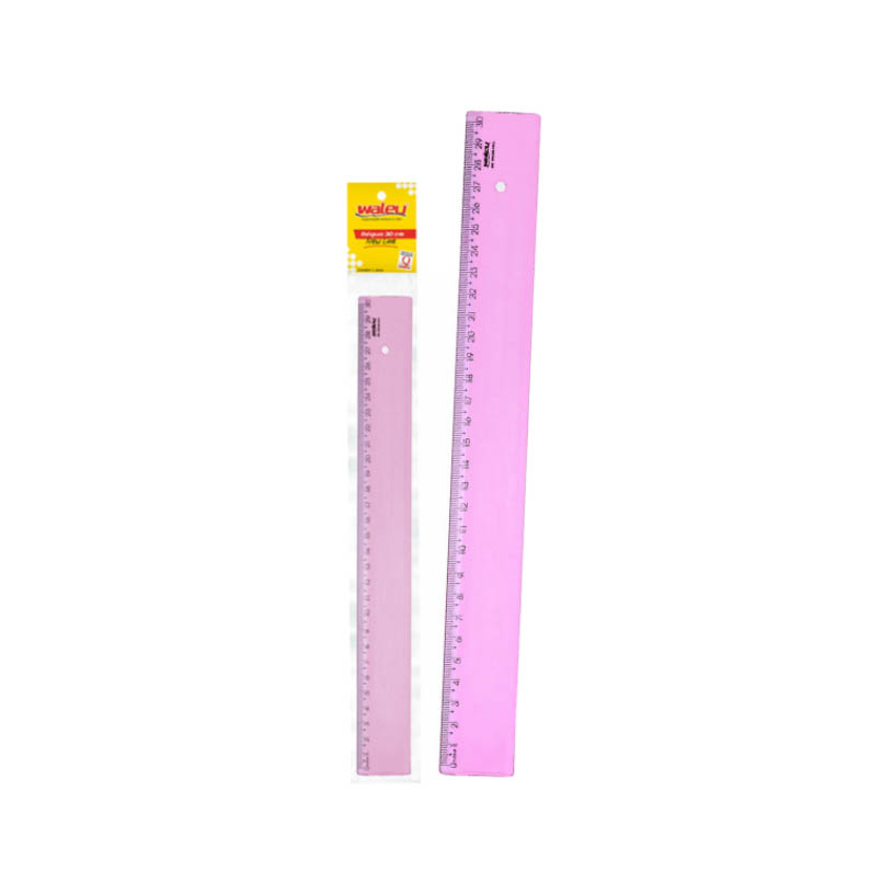 REGUA 30CM ROSA NEW LINE WALEU 1X10UN