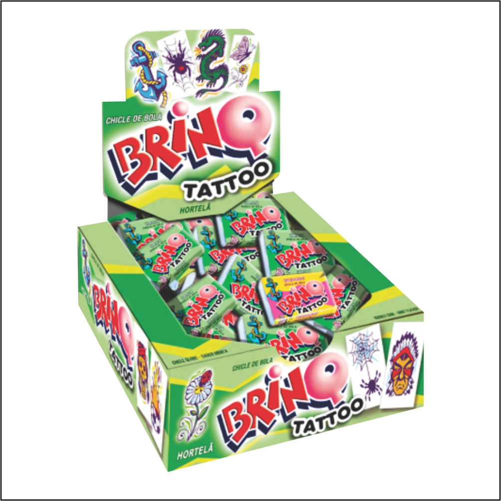 CHICLE BOLA BRINQ TATTO HORTELA TOF 350G