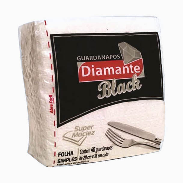 GUARDANAPO DIAMANT BLACK 20X18 40F 1X48P