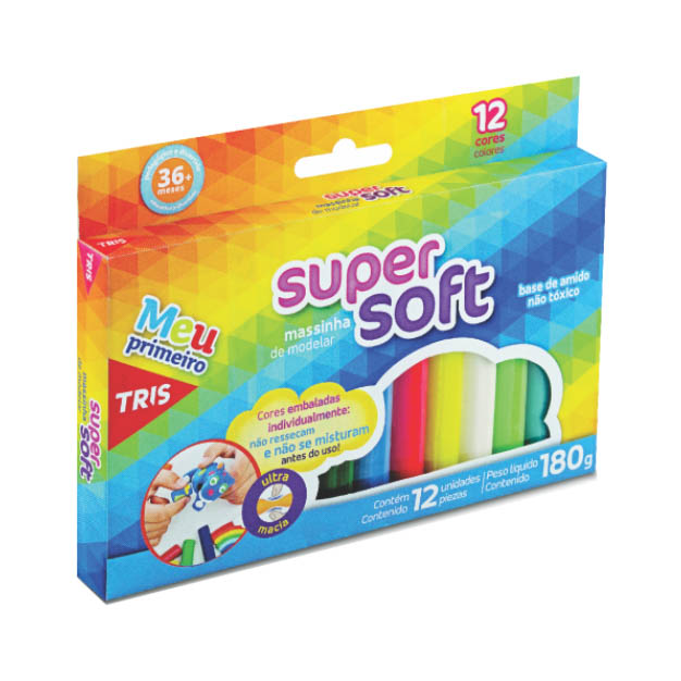 MASSA DE MODELAR SUP SOFT TRIS 12X6UN 
