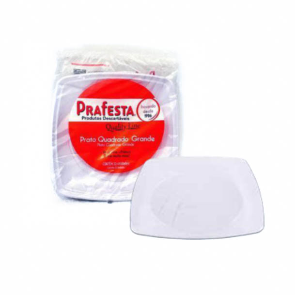 PRATO QUADR  GD BRANCO PRAFSTA 1X10UN 