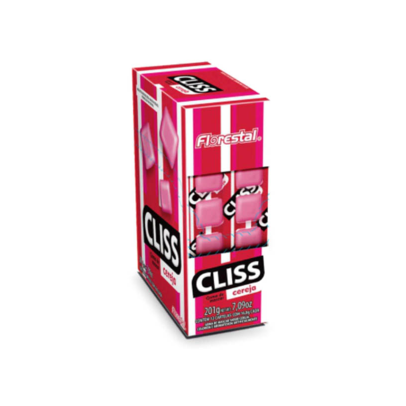 CHICLE CLISS CART CEREJA FLORES 1X12UN