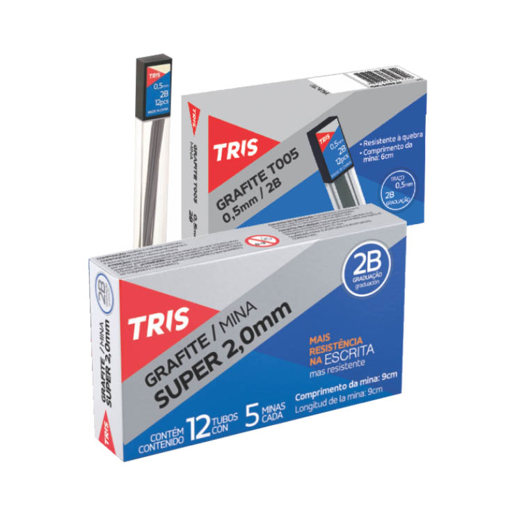 GRAFITE 2,0 2B HI POLYMER TRIS 12X6UN 