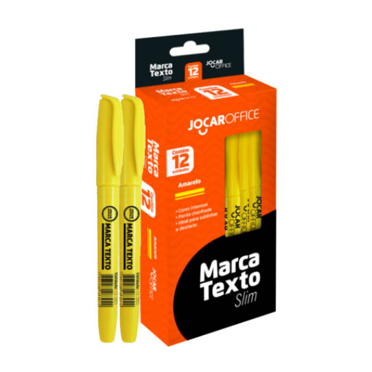 MARCA TEXTO SLIM AMARELO JOCAR 1X12UN