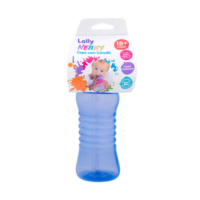 COPO LOLLY CLEAN C CANUDO 300ML AZ BL1U 