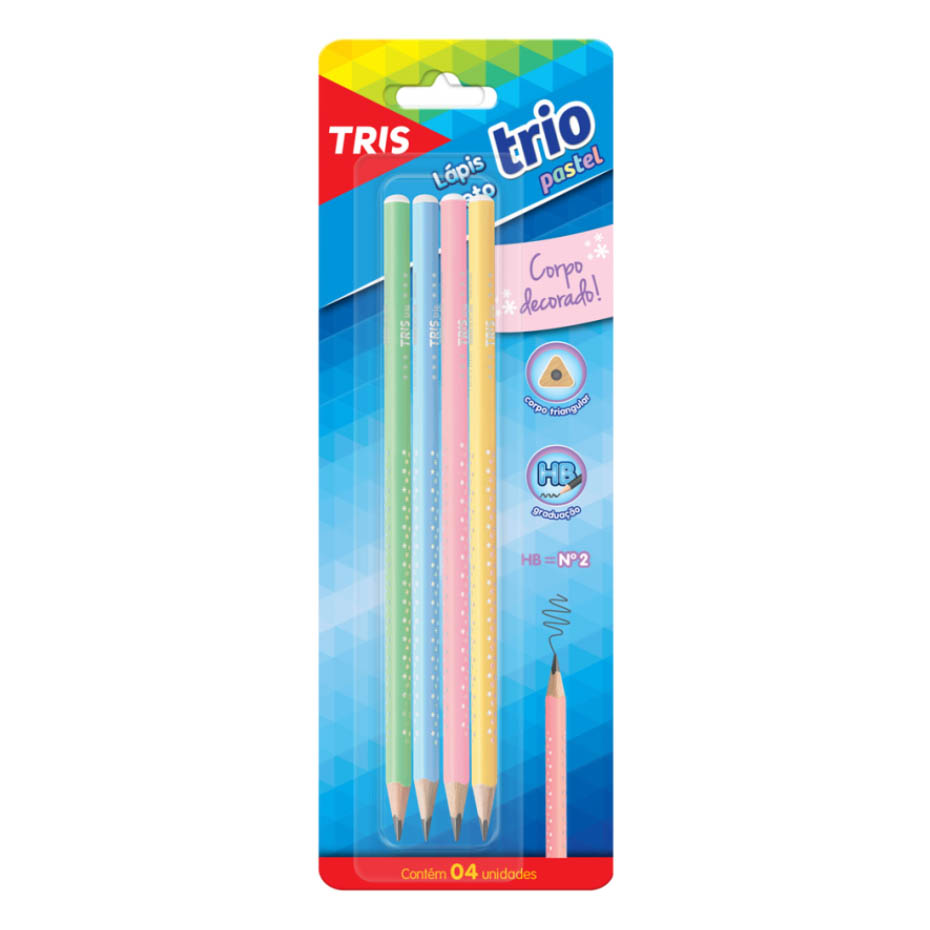 LAPIS PT TRIO PASTEL TRIS 1X4UN 