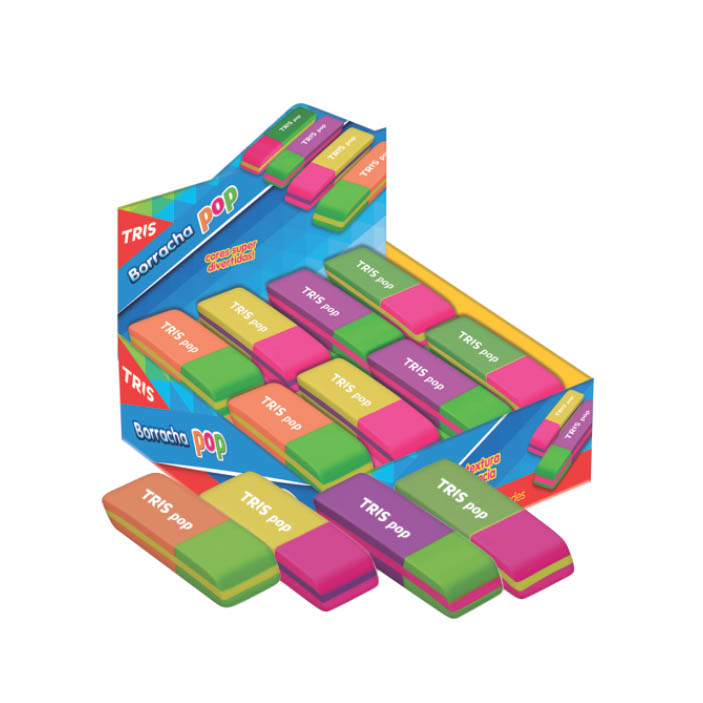 BORRACHA POP NEON TRIS 24UN 