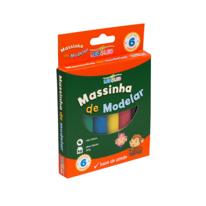 MASSA DE MODELAR 90G 6 COR LEO 12X6UN  