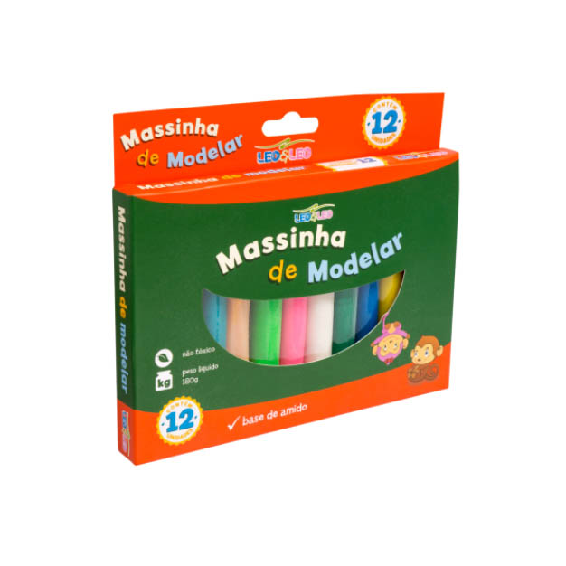 MASSA DE MODELAR 180G 12 COR LEO12X12U