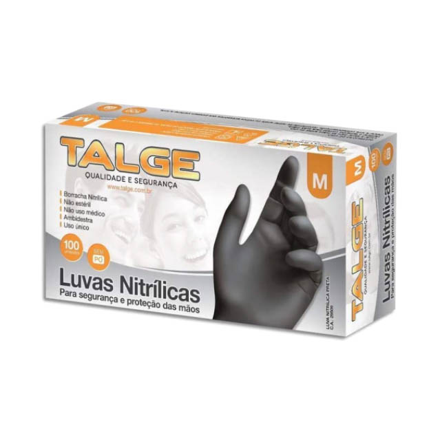 LUVAS NITRILICA M SPO PT  INOVEN 100UN