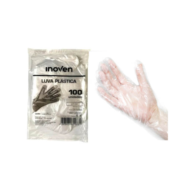 LUVAS DESCARTAVEL TRANSP INOVEN 1X100UN 