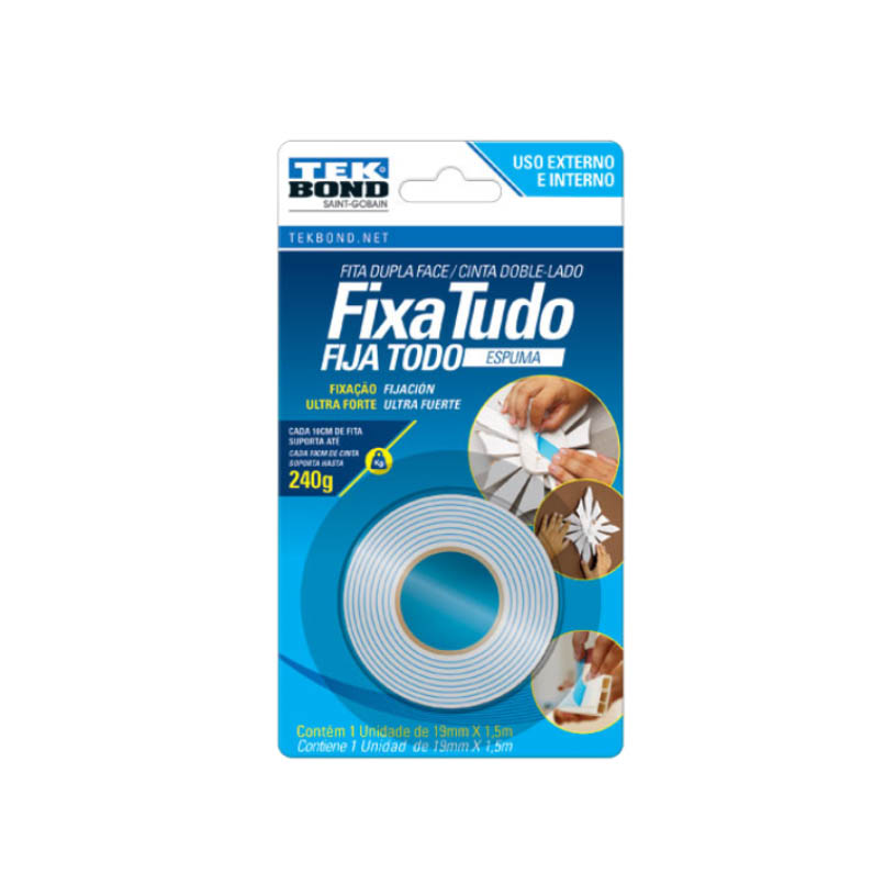 FITA TEK BOND ESPUMA D FACE 19MMX1,5M 1U