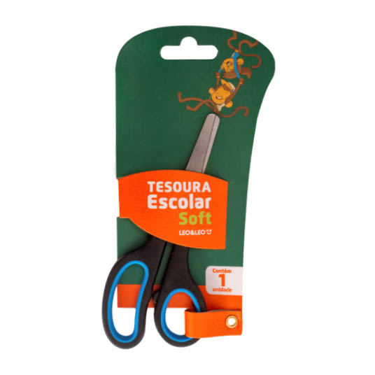 TESOURA ESC 13CM INOX SOFT CAB EMB 1X24U