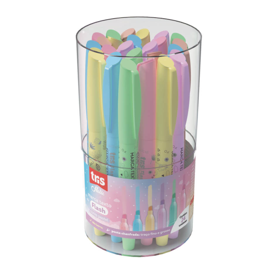 MARCA TEXTO FLASH PASTEL TRIS 1X24UN 