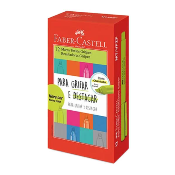 MARCA TEXTO VD FOLHA GRIFPEN FABER 12UN 