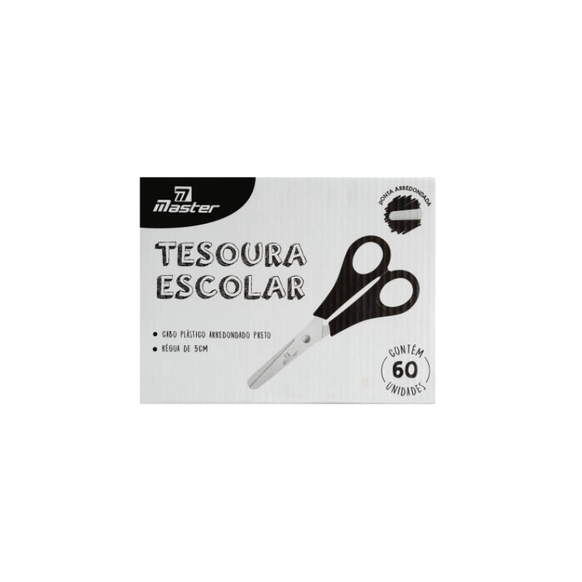 TESOURA 13CM ESCOLAR PT MASTER 1X60UN