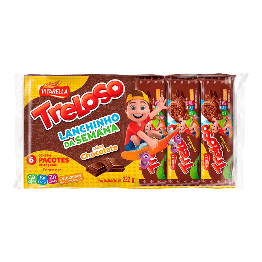 BISC RECH.TRELOSO PACK CHOCOLATE 5X222G