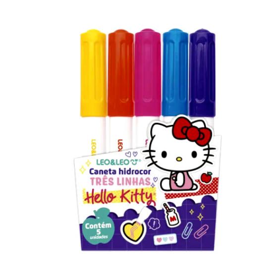 CANETA HIDROCOR 3 LINHAS H KITTY LEO 5UN
