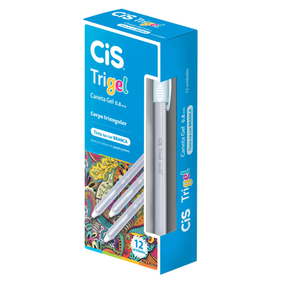 CANETA ESFER TRIGEL GEL BRAN  CIS 1X12UN