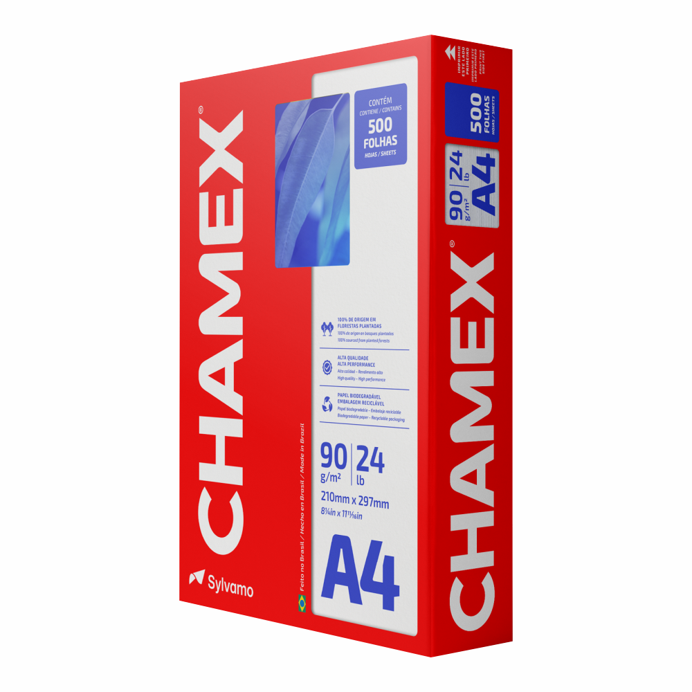 PAPEL OFICIO A4 BR CHAMEX 90GR (1X500FLS