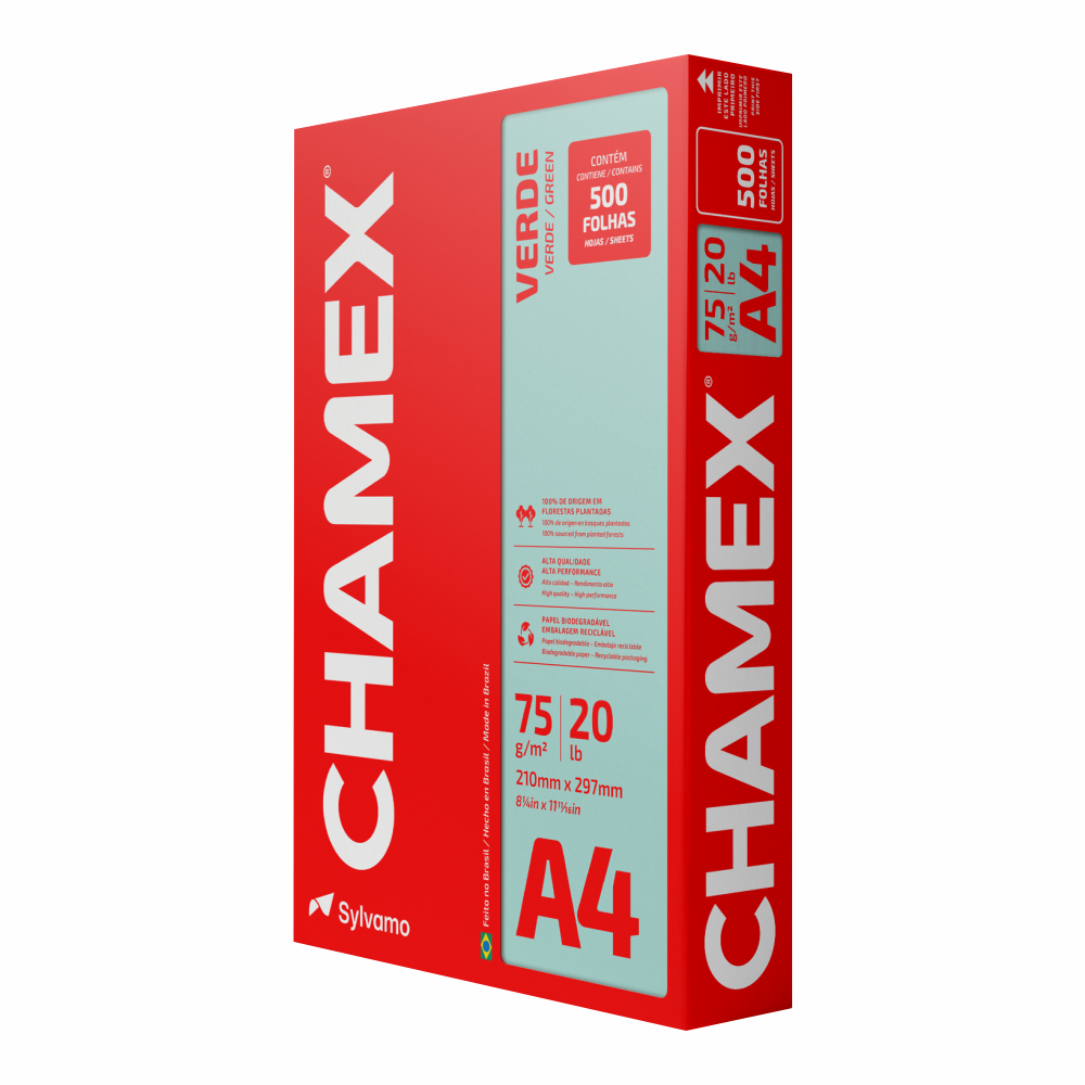 PAPEL OFICIO A4  CHAMEX 75G VD 1X500FL