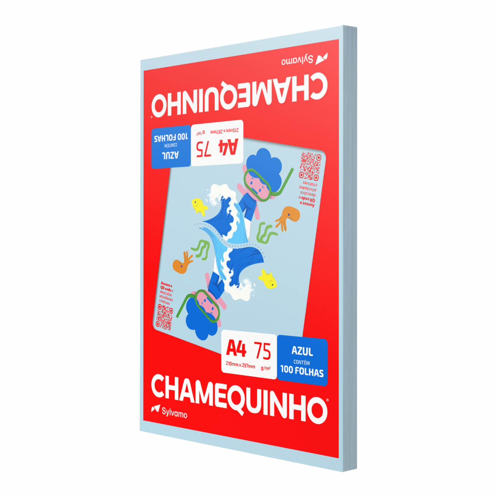 PAPEL OFICIO A4 CHAMEQUINHO AZ 1X100FLS