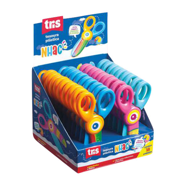 TESOURA PLASTICA TRIS NHAC DP 1X18UN