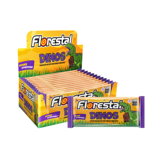 BARRA DE CHOCOLATE LEITE DINOS FLOR