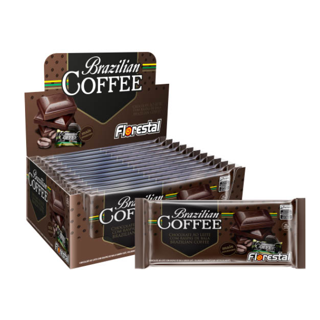 BARRA DE CHOCOLATE BRAZ COFF LEIT12X80G